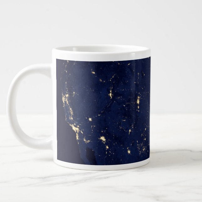 City Lights Of The United States At Night. Giant Coffee Mug (Left)