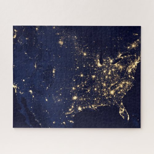 City Lights Of The United States At Night Jigsaw Puzzle