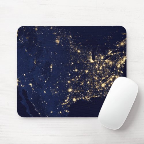 City Lights Of The United States At Night Mouse Pad