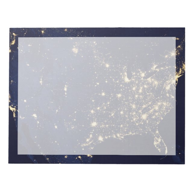 City Lights Of The United States At Night. Notepad (Front)
