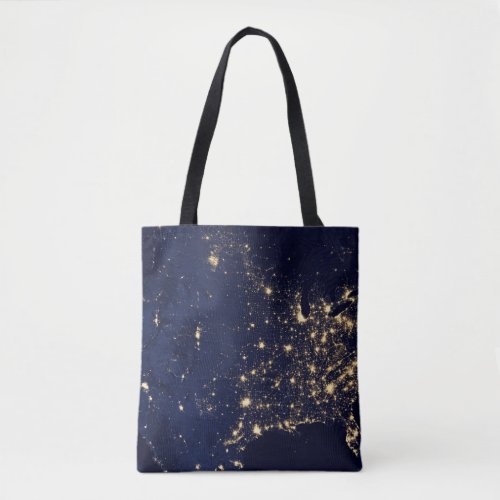 City Lights Of The United States At Night Tote Bag