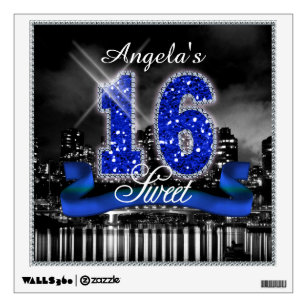City Lights Sweet Sixteen Blue ID118 Wall Sticker