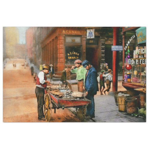 City _ Little Italy NY _ Mussel Man 1900 Tissue Paper