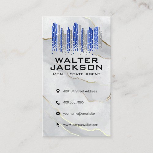 City Logo  Marble Business Card