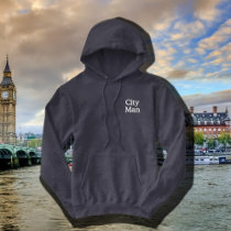 City Man Embroidered  Hoodie