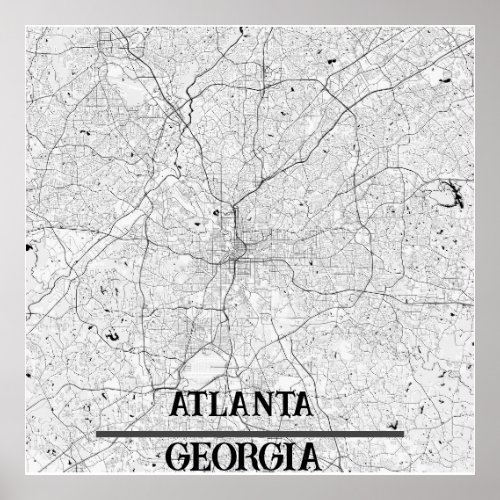 City map of Atlanta Georgia  Poster