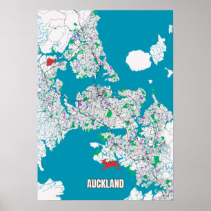 City Map OF Auckland, New Zealand Poster