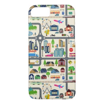 City Map Pattern Iphone 8/7 Case by adventurebeginsnow at Zazzle