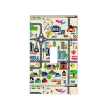 City Map Pattern Light Switch Cover