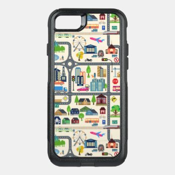 City Map Pattern Otterbox Commuter Iphone Se/8/7 Case by adventurebeginsnow at Zazzle