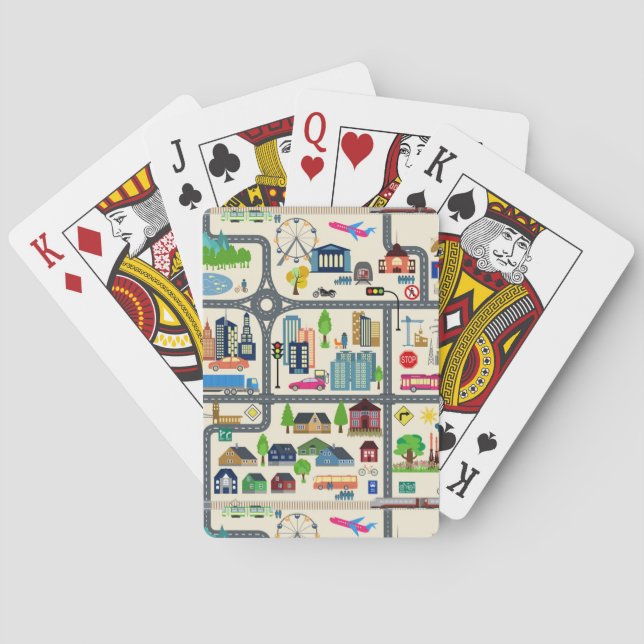 City Map Pattern Poker Cards (Back)