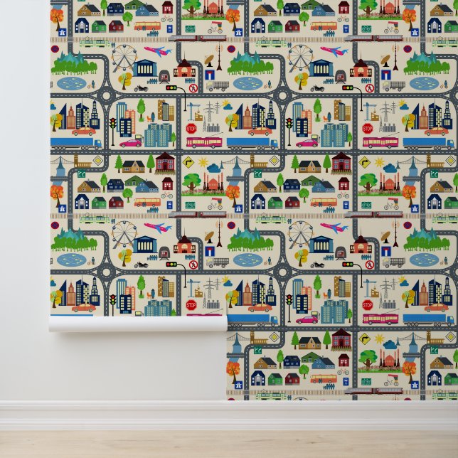 City Map Pattern Wallpaper (Application)