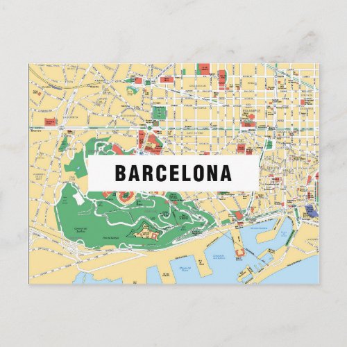 CITY MAP POSTCARDS  Barcelona