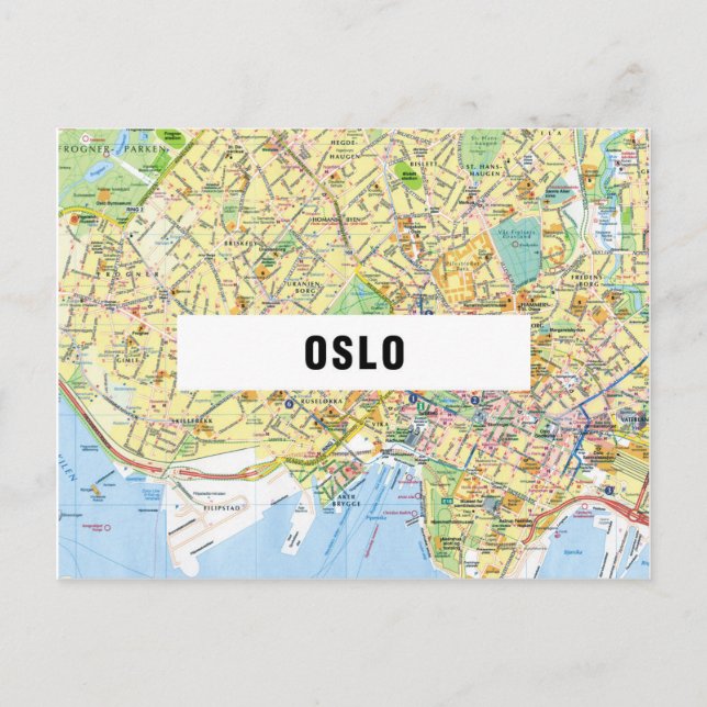 CITY MAP POSTCARDS ♥ Oslo (Front)