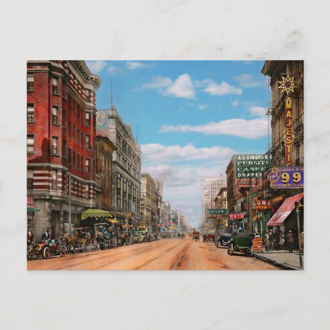 City - Memphis TN - Main Street Mall 1909 Postcard (Front)