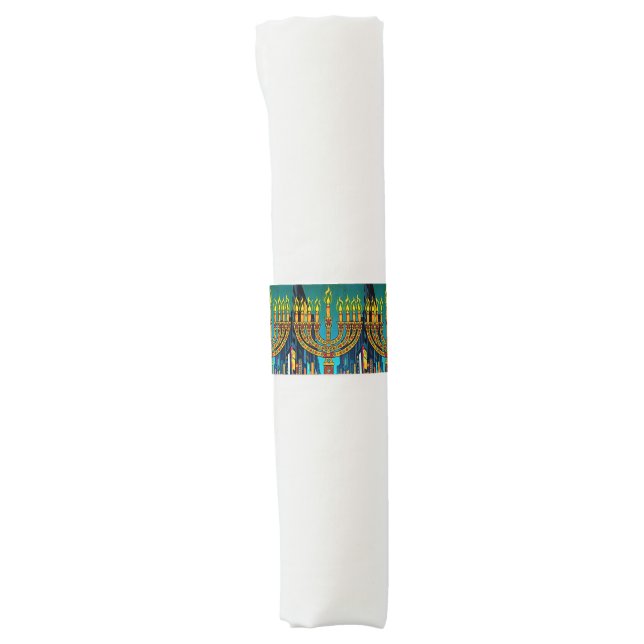 City Menorah Napkin Bands (Front)