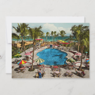 City - Miami FL - Sitting poolside 1941 Invitation