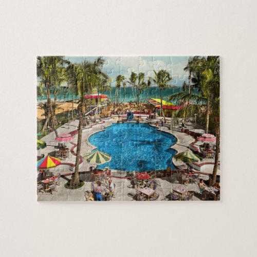 City _ Miami FL _ Sitting poolside 1941 Jigsaw Puzzle