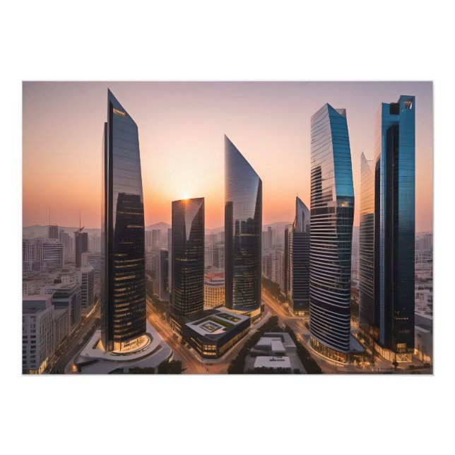 City modern business center photo print (Front)