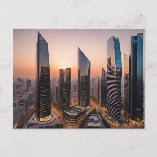 City modern business center postcard (Front)