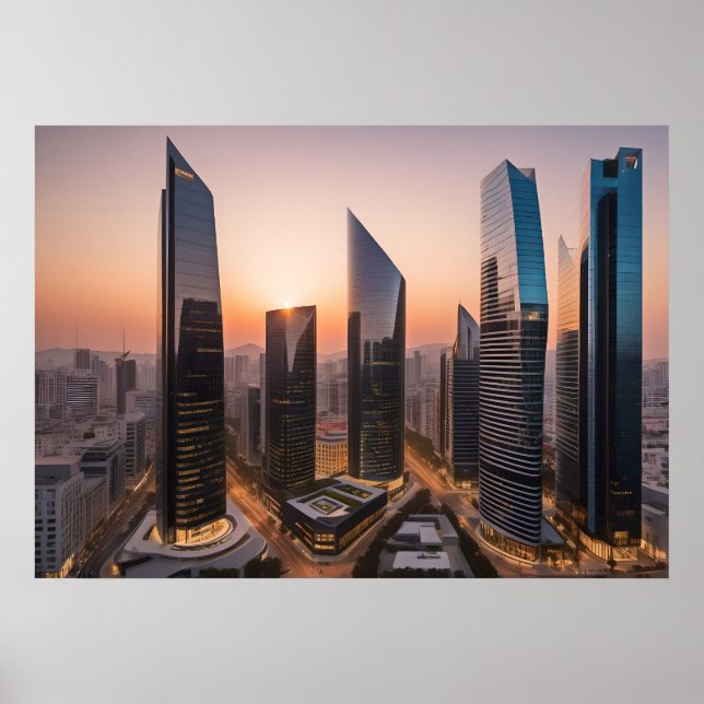 City modern business center poster (Front)