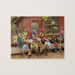 City - Mogollon, NM - Town gathering 1940 Jigsaw Puzzle