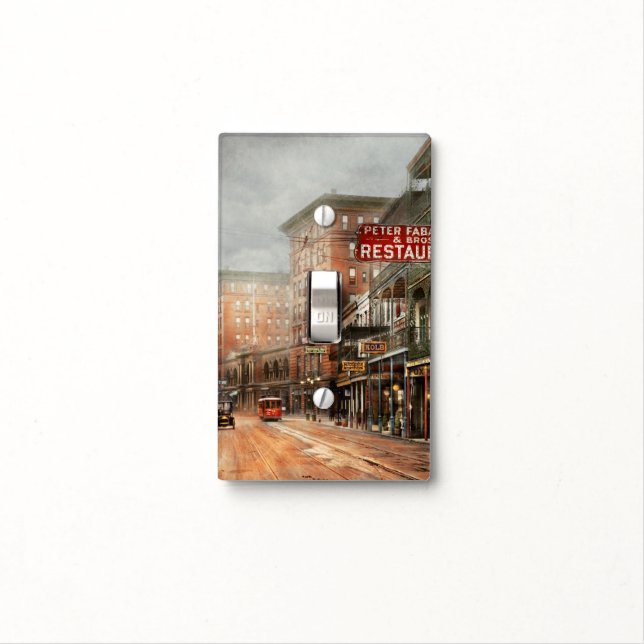 City - New Orleans - A look at St Charles Ave 1910 Light Switch Cover (In Situ)