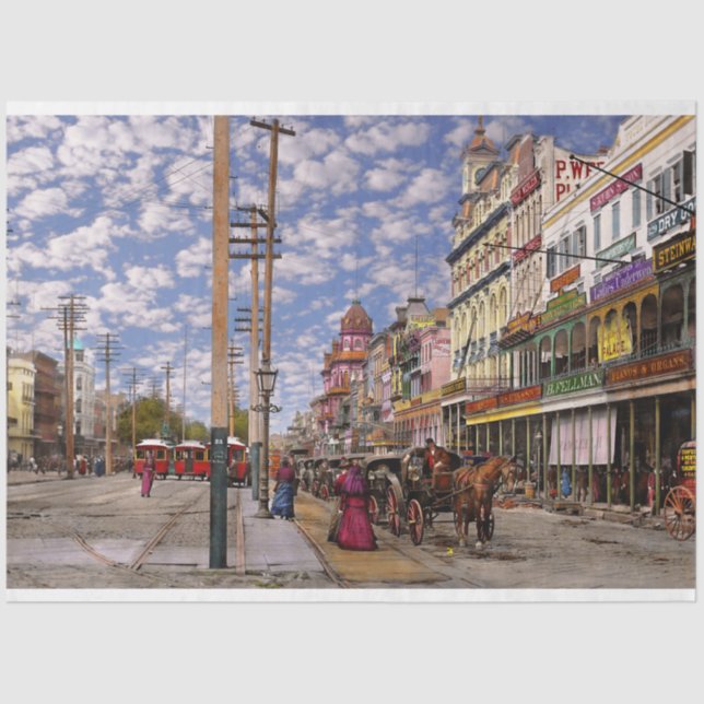 City - New Orleans the Victorian era 1887 Tissue Paper (Front)