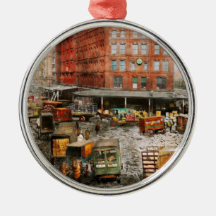 City - New York NY - Stuck in a rut 1920 Metal Ornament