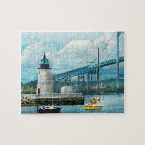 City _ Newport RI _ The Newport lighthouse Jigsaw Puzzle