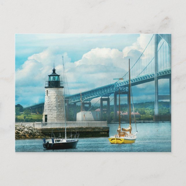 City - Newport RI - The Newport lighthouse Postcard (Front)