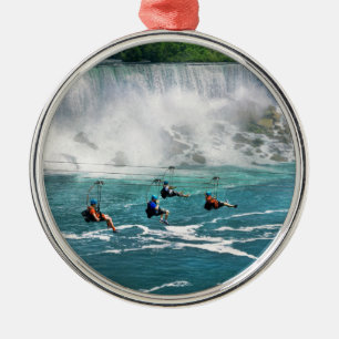 City - Niagara NY - Flying over the Niagara Metal Ornament