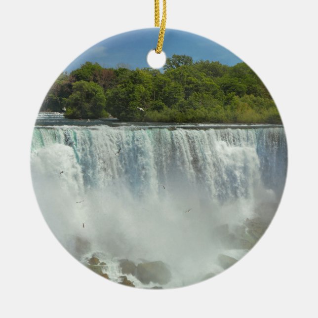 City - Niagara NY - The American Falls at Niagara Ceramic Ornament (Front)