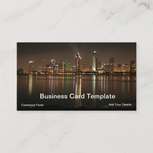 City Night Business Card Photo San Diego