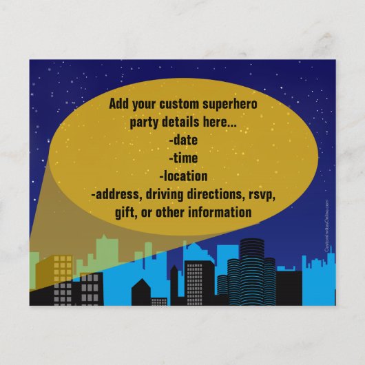 City Night Skyline Superhero Boys Birthday Party (Back)
