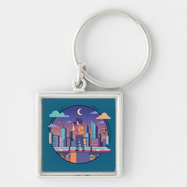City Night Traveler Keychain (Front)