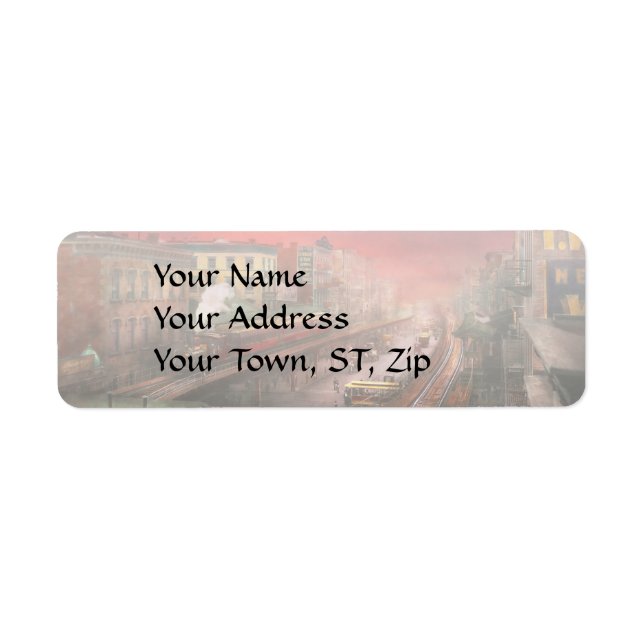 City - NY - Rush hour traffic - 1900 Label (Front)