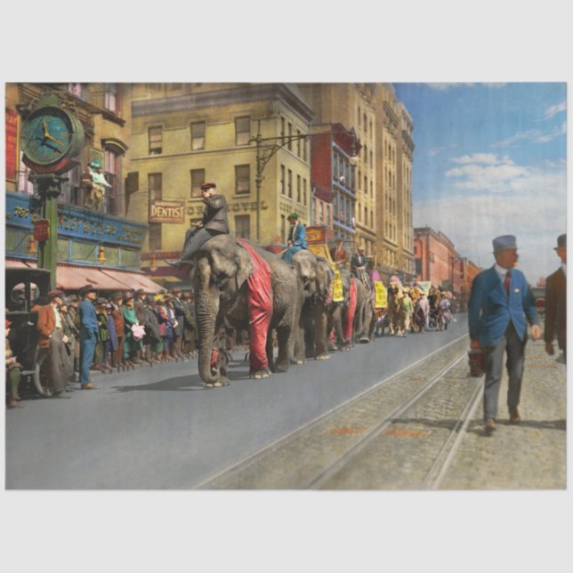 City - NY - The circus is coming to town 1920 Tissue Paper (Front)