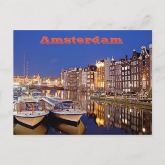 City of Amsterdam by Night Postcard
