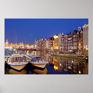 City of Amsterdam by Night Poster