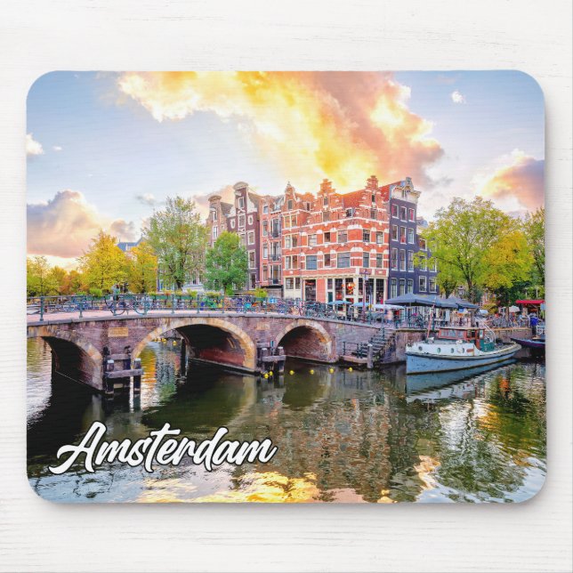 City Of Amsterdam, Netherlands Mouse Pad (Front)