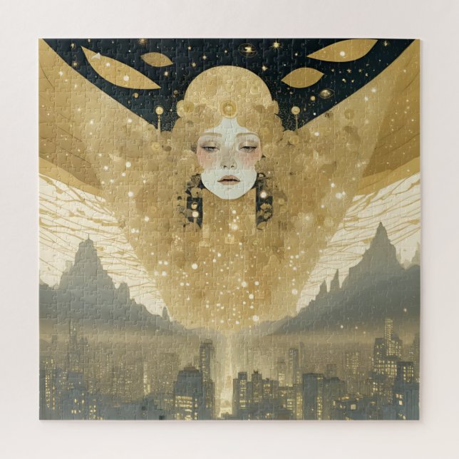 City of Angels Woman in Gold Jigsaw Puzzle (Vertical)