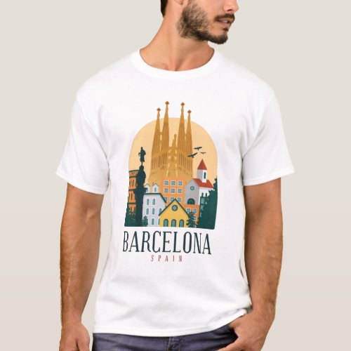 City of Barcelona skyline design T_Shirt