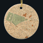 City of Boston Vintage Map Ceramic Ornament<br><div class="desc">A fun vintage postcard map of the streets of Boston repurposed!</div>