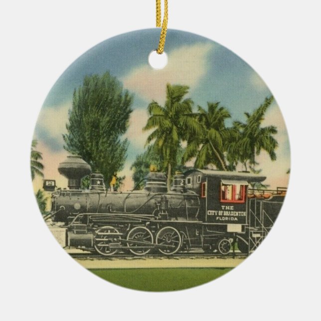 City of Bradenton Steam Locomotive Ceramic Ornament (Front)