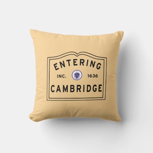 City of Cambridge Massachusetts Throw Pillow