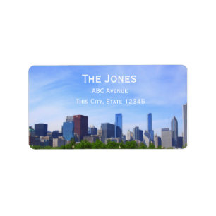 City Of Chicago address/customizable Label