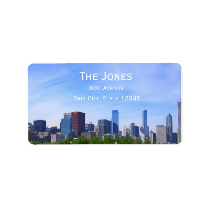 City Of Chicago address/customizable Label