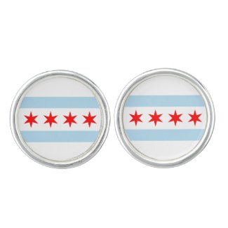 City of Chicago Flag Cufflinks