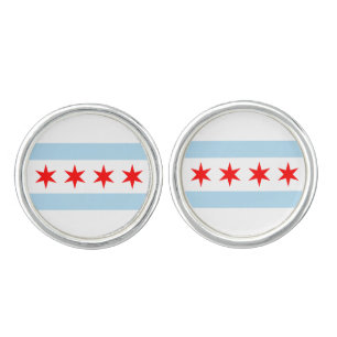 City of Chicago Flag Cufflinks